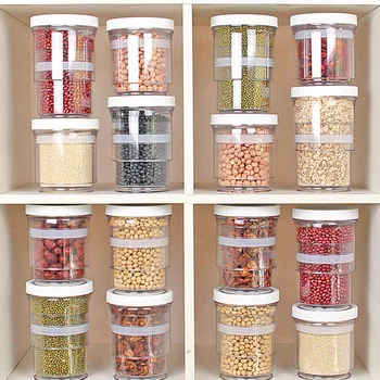 

Food Storage Container Empty Box Press Type Vacuum Sealed Tank Transparent Sealed Box Kitchen Grain Dry Goods Multigrain Storage