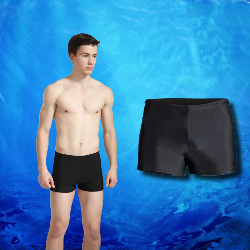 

Trunks Men Swimwear Solid Surf Board Boxer Solid Water Sports Nylon Breathable Long Beach Swim Shorts High Elastic Bathing Suit