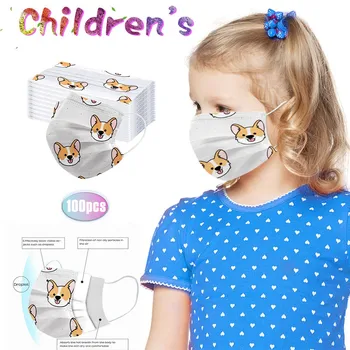 

100pcs Children's Mask 3ply Mascarillad Desechables Ear Loop Mascarillad Kids Mask With Filter Breathable Mouth Face Mask