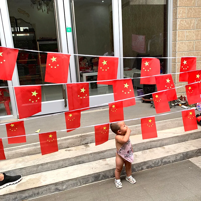 Manufacturers Direct Selling Five-Star National Flag String Flag Customizable Rectangular Each National Flag Hanging String Flag