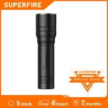 

2021 SUPERFIRE S33-A Super bright LED Flashlight Built in Battery 4 lighting modes Mini Torch for Camping Hunting Bicycle Light