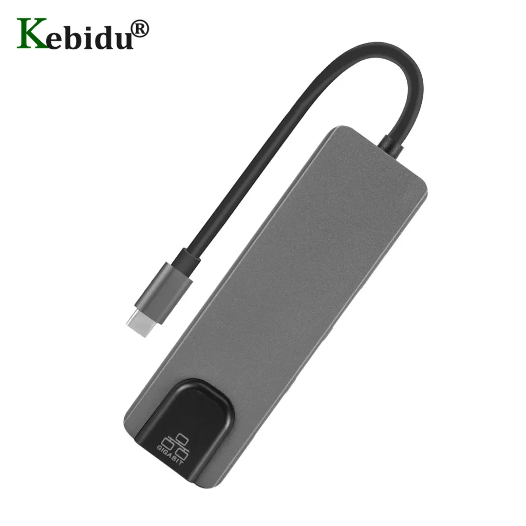 USB C к Gigabit Ethernet Lan Rj45 4K HDMI USB 3,0 type C Charing port 5 в 1 концентратор для Mac book Pro Thunderbolt 3 USB-C зарядное устройство