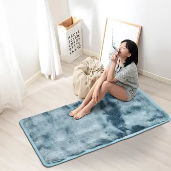 

Mottled tie dyed gradient carpet living room long hair Shaggy Plush washable mat rug soft and comfortable Nursery blanket F1031