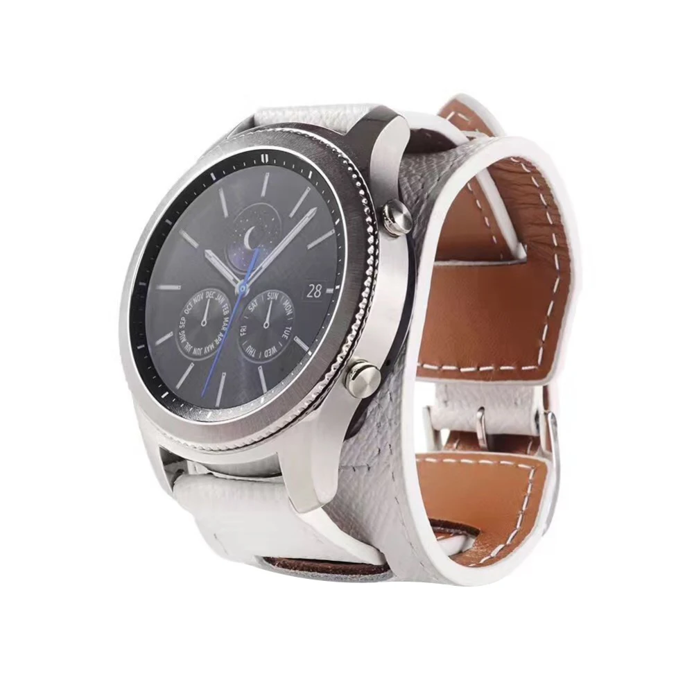 Ремешок из натуральной кожи для samsung gear S3 Frontier/Классические умные часы, сменный Браслет, ремешок для часов для Galaxy Watch 46 мм
