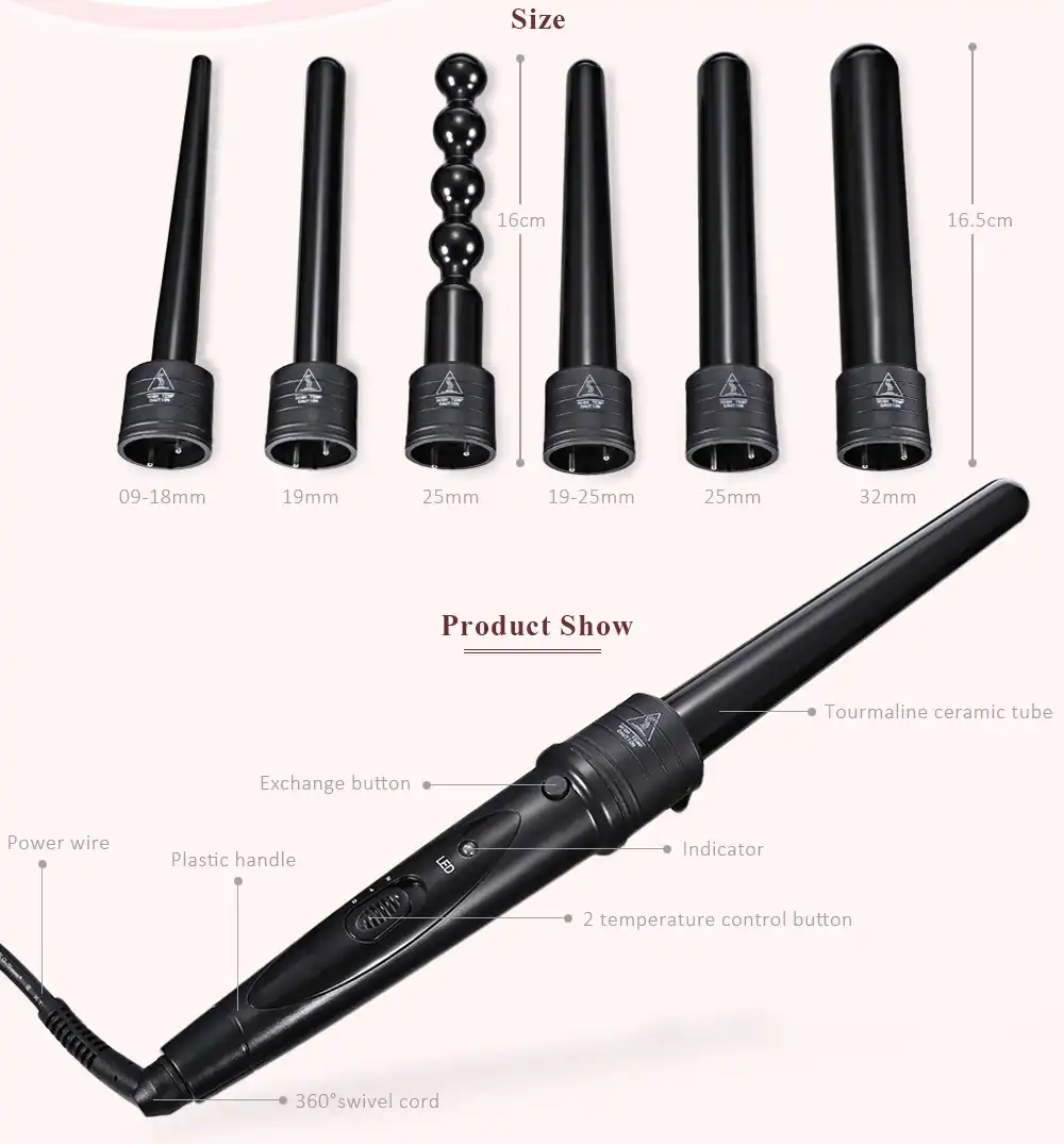 6 in 1 professional curling wand