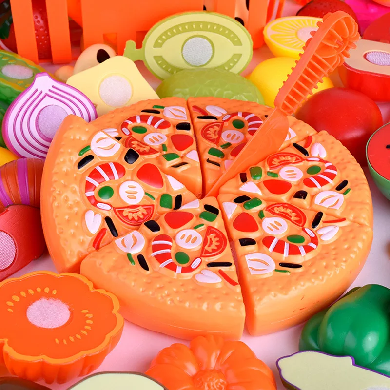 

Fruit Vegetable Food Cutting Set Reusable Role Pretend Kids Educate Toy Baby Boys Girls Gift Plastic Toy
