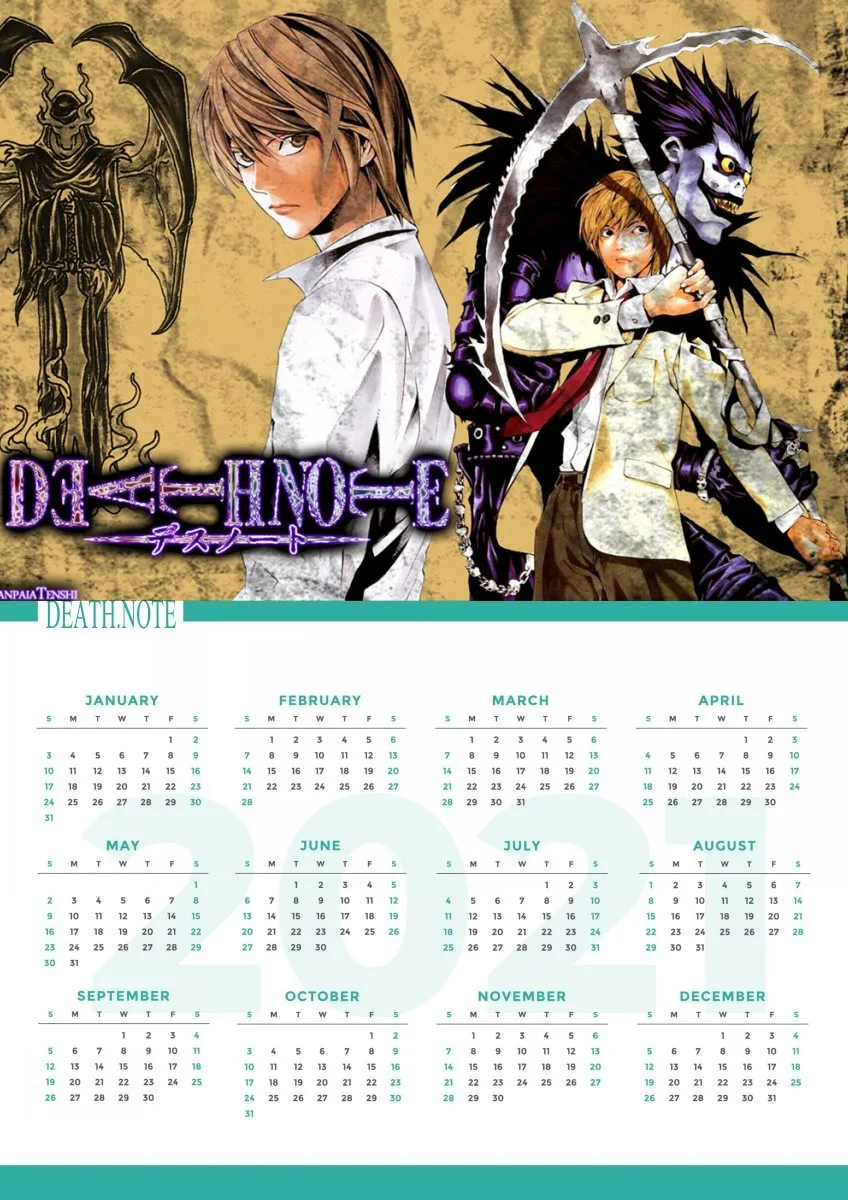 ℂ𝕒𝕝𝕖𝕟𝕕𝕒𝕣𝕚𝕠 𝟚𝟘𝟚𝟙✨  Artesanías de anime, Diseño de calendarios,  Fondo de pantalla de anime