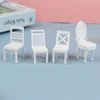 1:20 Dollhouse Miniature 9 Style White Plastic Furniture Chair Sofa Stool Model Doll House Decor Toy 3