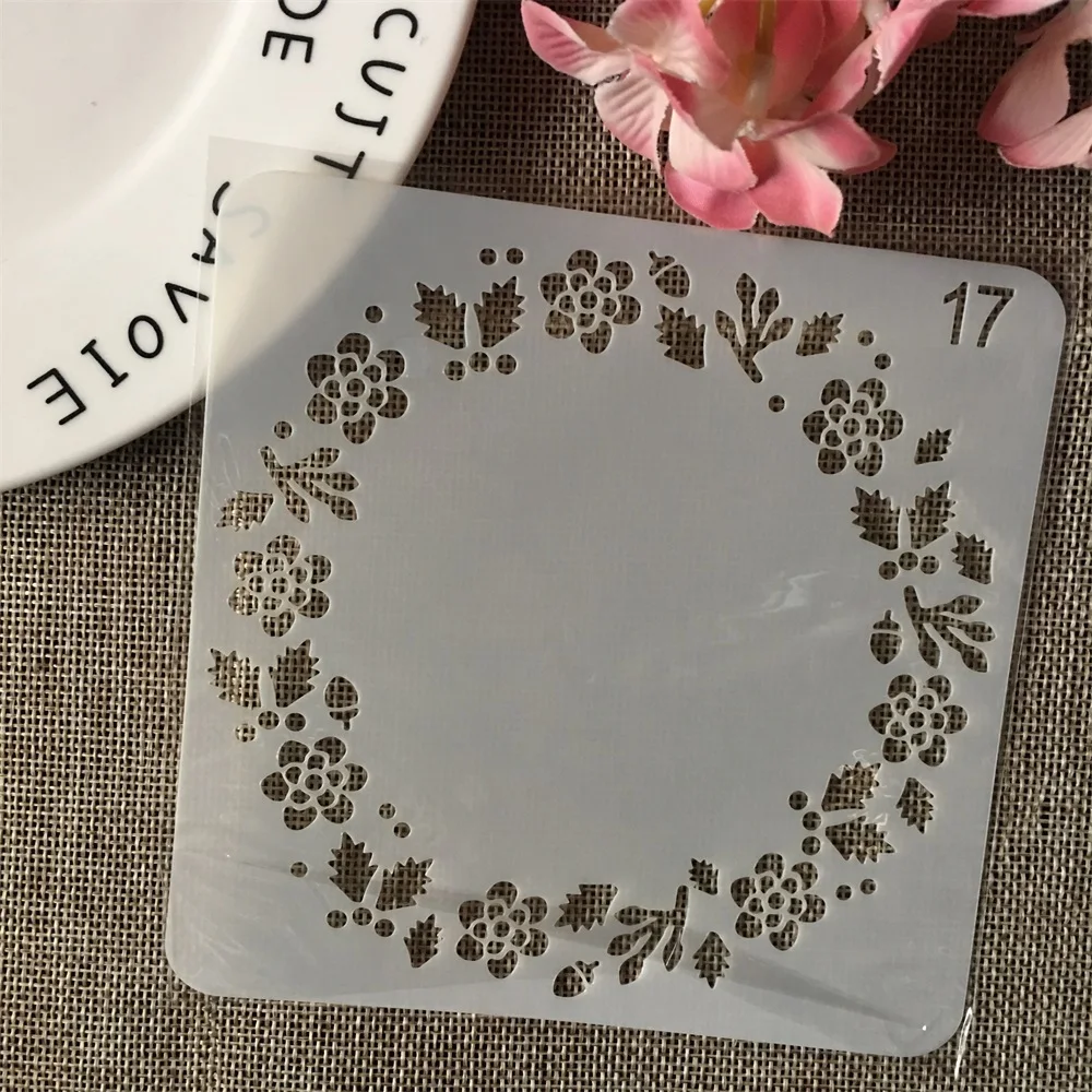 13cm Flower Leaf Garland DIY Layering Stencils Wall Painting Scrapbook Coloring Embossing Album Decorative Card Template | Дом и сад
