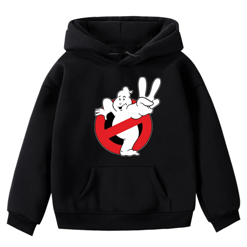 Print Ghostbuster Hoodies Children Boy Girl Clothes Long Sleeve Thicked Sweatshirt Kids Casual Tops Winter Warm Tracksuit Hooded