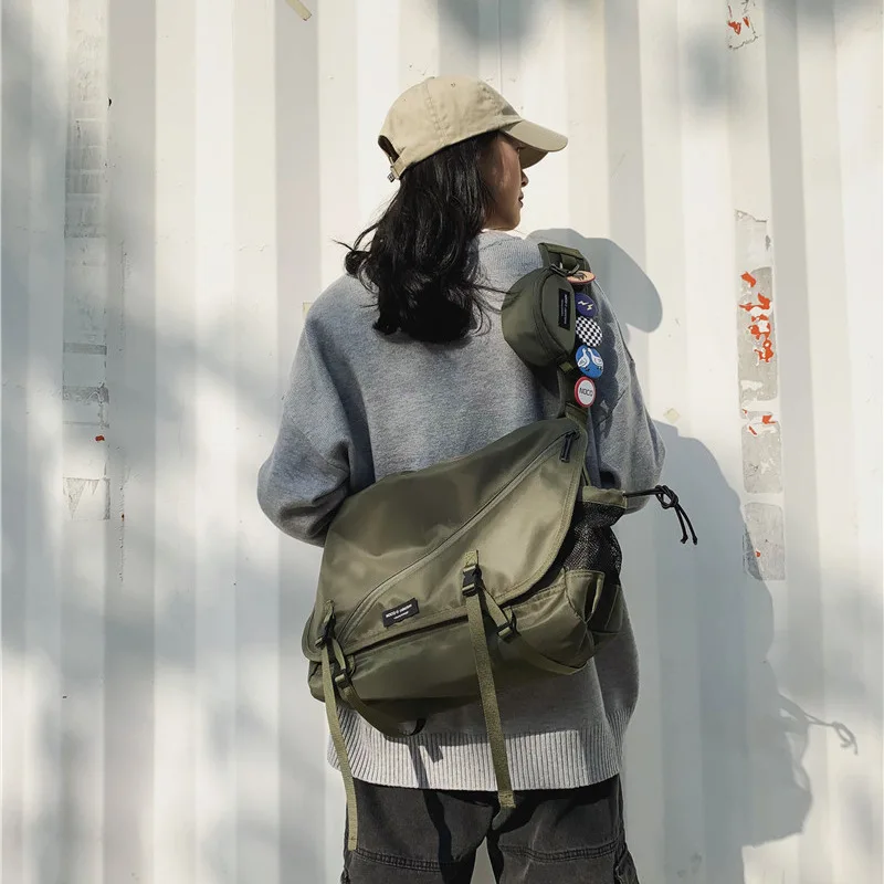 

Dark Shoulder Bag Men Function Popular Brand Shoulder Bag Harajuku Students Workwear-Style Messenger Bag Fixed Gear Shoulder Bag