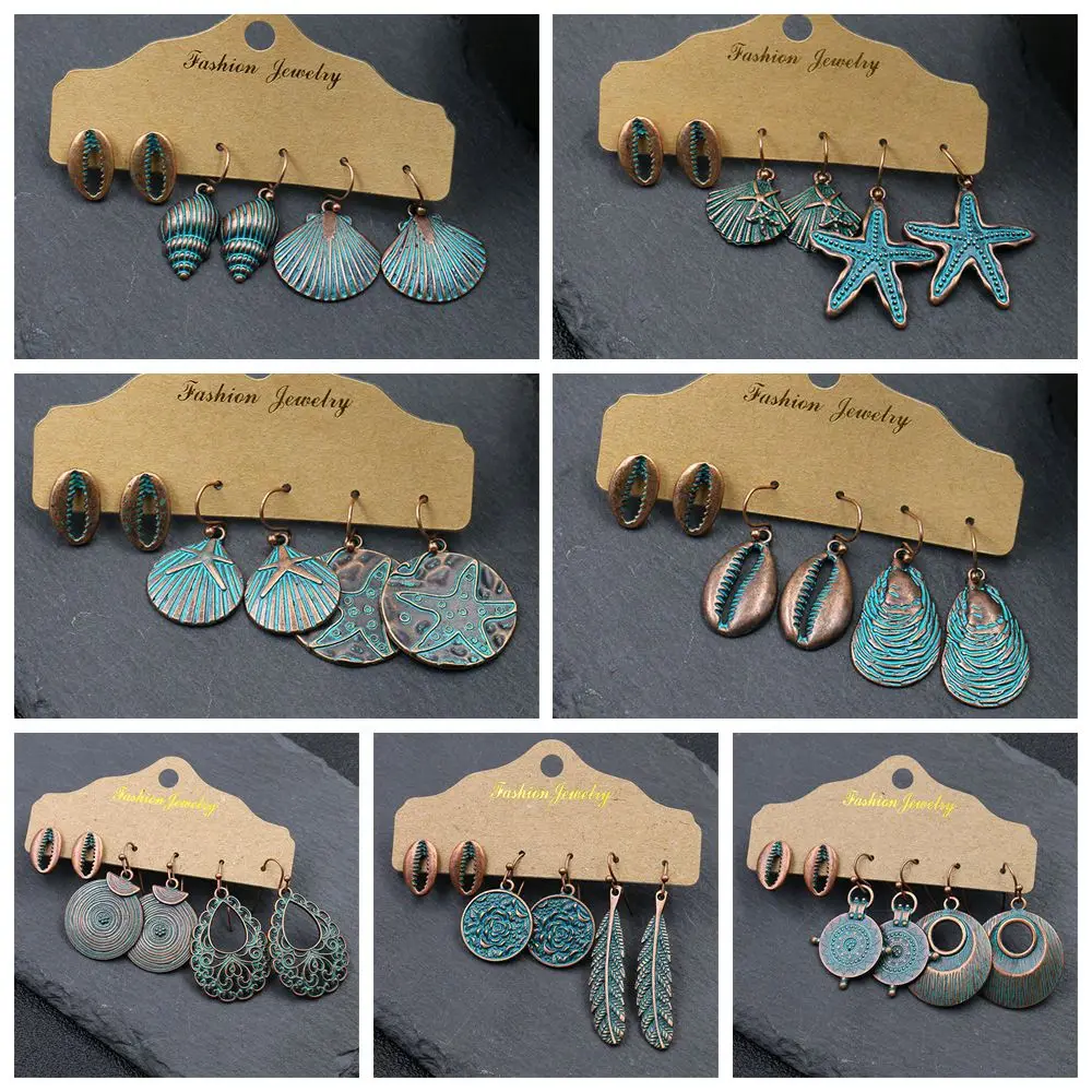 Женские винтажные серьги-подвески MLING богемные Висячие серьги из сплава в форме