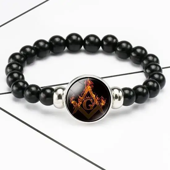 48pcs/lot Handmade Freemason Beads Bracelets 10 patterns Masonic Handchain Free Mason Wholesale Mixorder