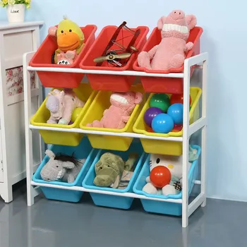 

Clothes Storage Basket Solid Wood Children's Toy Storage Rack 3 Layers Lightweight Storage Baskets For Livingroom #g3