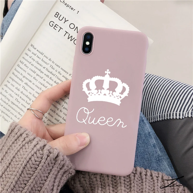 Король queen Роскошные защитить мягкий TPU чехол для iPhone 6S 8 iPhone 7 iPhone 6 S Plus iPhone X матовый чехол на заднюю панель для iPhone 11 Pro XS чехол для MAX XR Капа для мобильного - Цвет: Kof4-queenbai