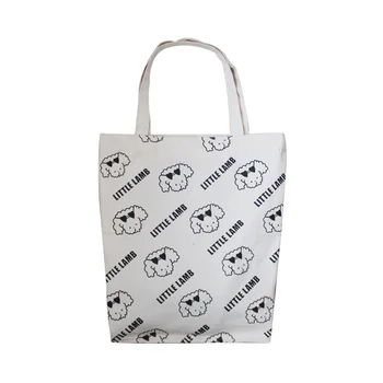 

Simple Women Package Elegant Canvas Bag Handbags Little Lamb Literary Shoulder Bags Casual Shopping Tote Girls Handbag