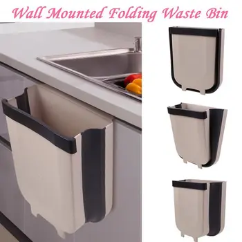 

Mini Waste Bin Kitchen Cabinet Door Hanging Trash Bin Trash Can Wall Mounted Trash Can for Bathroom Toilet