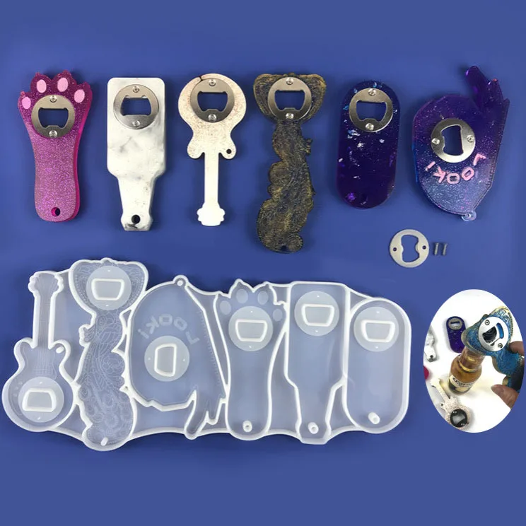 

Resin Mold Beer Spanner Bottle Opener for DIY Crystal Epoxy Dry Mirror Silicone Mold For DIY Crafts Decor Making Tool