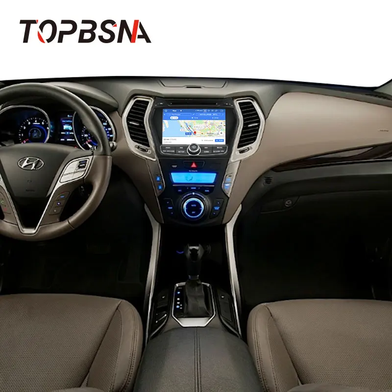Top TOPBSNA Android 9.0 Car DVD player For Hyundai IX45/Santa fe 2013 2014 WIFI Multimedia GPS Stereo 2 Din Car Radio automotive RDS 5