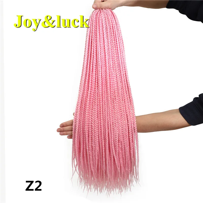 Z2 Joy&luck, 24 дюйма, цветная коробка, косички, синтетические плетеные волосы для женщин, вязанные волосы для наращивания, 22 корня - Цвет: Z2
