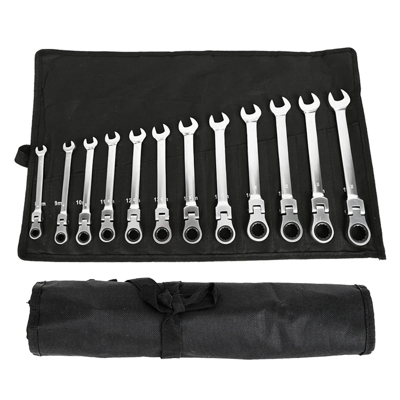 

Ratchet Combination Metric Wrench Set Fine Tooth Gear Ring Torque and Socket Wrench Set Nut Tools Adjustable Spanner for Repair