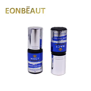 

2 Bottles MACY Silver Star Glue For Eyelash Extension 5ml Powerful Fastest Drying 0.5 Sec Black Lash Adhesive Korean Makeup Tool
