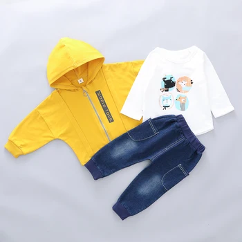 

2019 Autumn Baby Boys Girls Clothing Sets Toddler Infant Clothes 3pcs Suits Children Kids Coats T Shirt Pants Costume