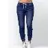 

Casual Women Plus Size Foot lantern Drawstring Loose Denim Elastic Waist JeansLong Pants New Summer Fashion Slim Women Jeans