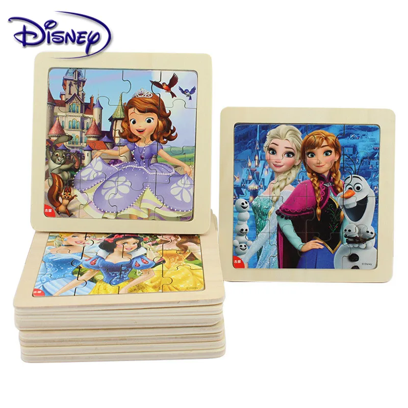 

Disney Frozen Mickey Minnie Mouse Printed Puzzle Learning Education Interesting Wooden Toys For Children Kids Gift Brinquedos