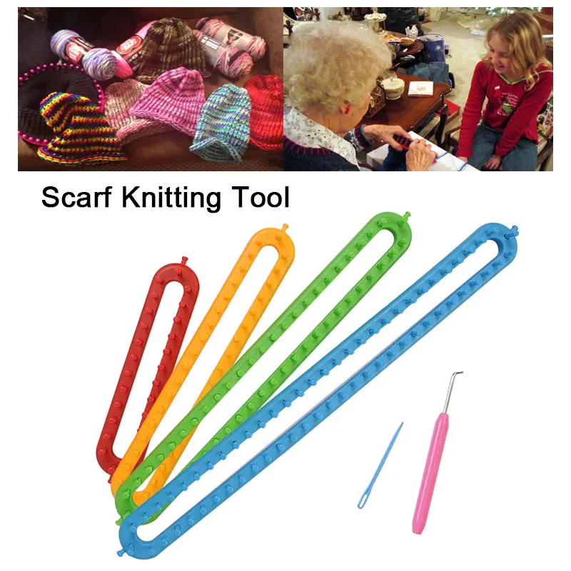 

Loom Knitting Knitting Looms Loom Kit Long Shape 4 Size Scarf Weaving Weaving Scarf Set Peg Board Hooks