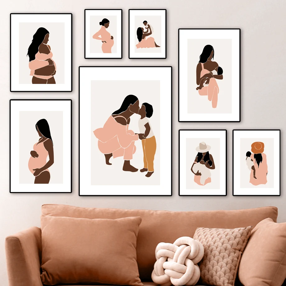 Pregnant Woman Mother Baby Illustration Nordic Posters And Prints Wall Art Canvas Painting Wall Pictures For Living Room Decor Pregnant Woman Mother Baby Illustration Nordic Posters And Prints Wall Art Canvas Painting Wall Pictures For Living Room Decor