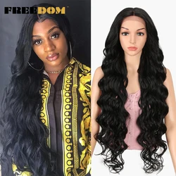 FREEDOM Lace Wig Synthetic Wigs For Black Women 40 Inch Super Long Natural Hair High Temperature Fiber Breathable Cosplay Wig