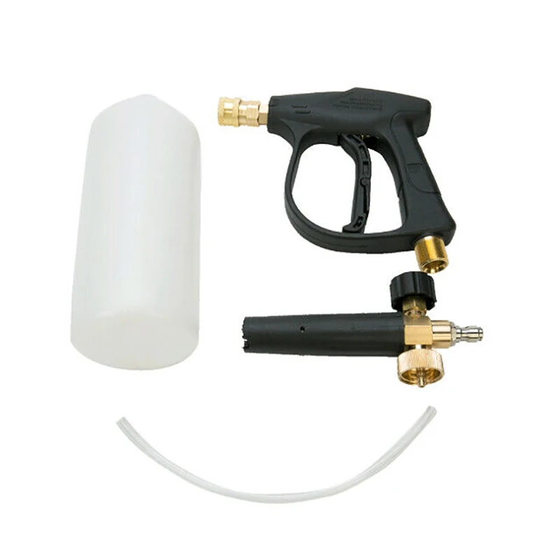 Victsing Car High Pressure Water Gun Foam Pot Kit 1/4" Car Wash Lance Clean Foam Bottle Car Wash Foam Cannon Car Cleaning Pot - Цвет: Черный