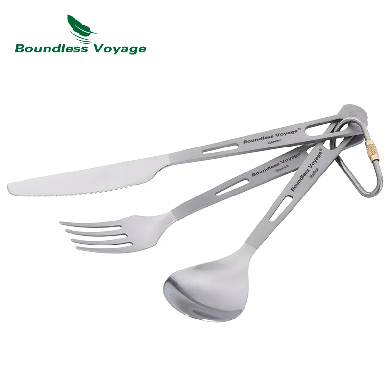 Camping Cutlery Portable Tableware Titanium Tableware Titanium Camping Spoon Fork Spork Knife Chopsticks Straw Portable Tableware Cutlery Flatware Mess Kit