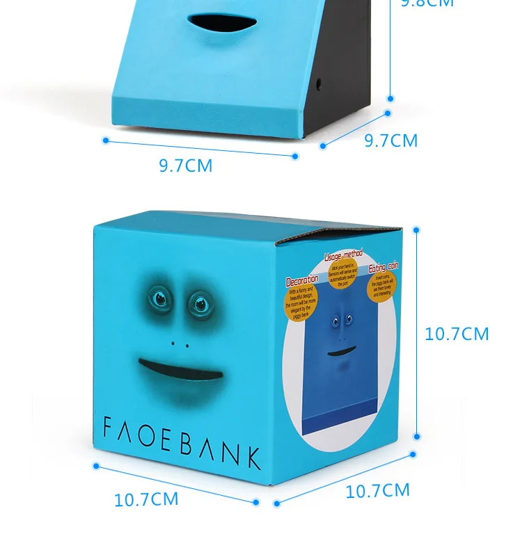 Милый датчик экономии монет, денег, лицевая банка, жуткая монета, пожирающая лицо, банка, голодная обезьяна, кирпичное лицо, копилка, новинка для детей, подарки