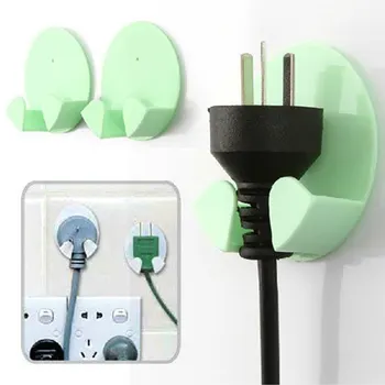 

2pcs/set Multi-Purpose Hooks Household Usage Practical Gum Hooks for Plug Colors Random