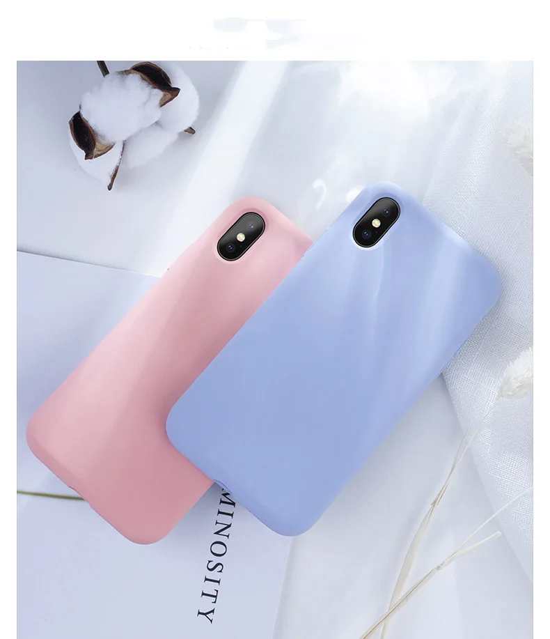 Тонкий мягкий чехол для iPhone 11 Pro Max X 7 8 6 6s Plus, жидкий силиконовый чехол для iPhone X Xs Max XR 7 Plus 11, противоударный чехол