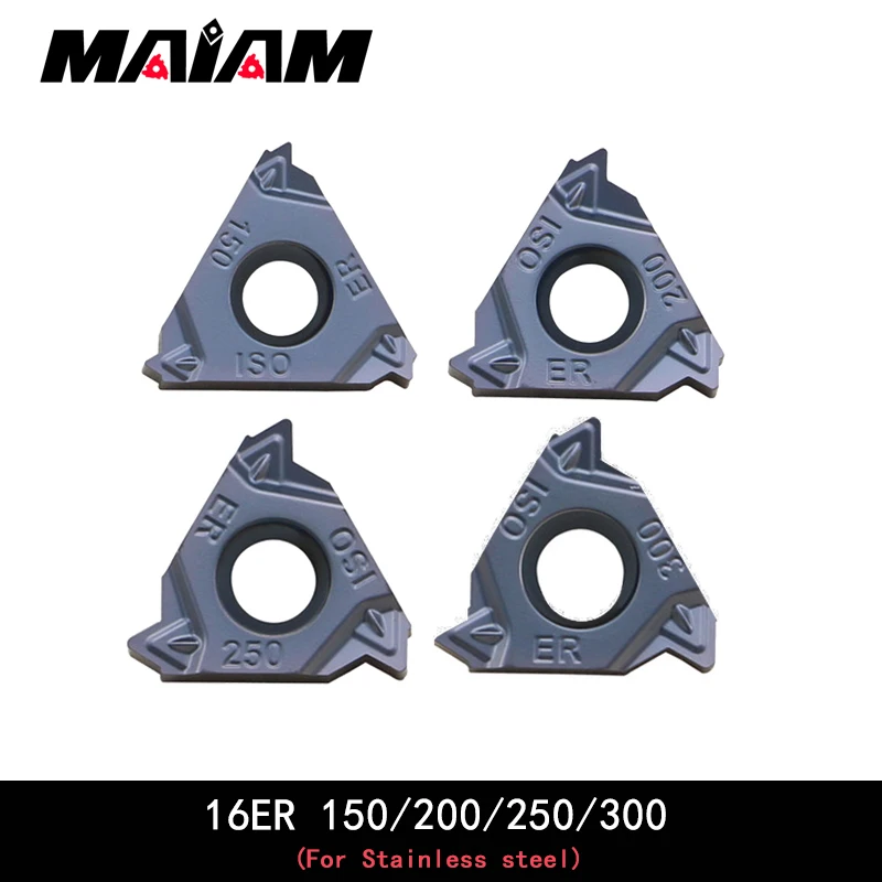 

high quality Threaded inserts 16ER iso 150 200 250 300 cnc turning tool external screw thread insert for stainless steel