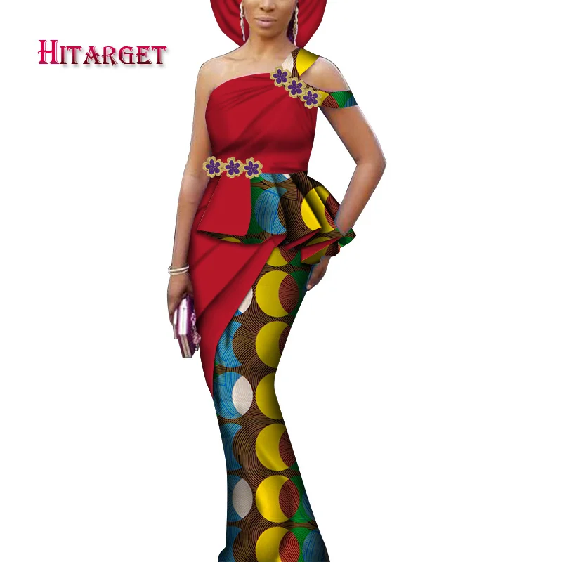 Женские длинные свадебные платья Dashiki вечерние из хлопка с принтом в африканском