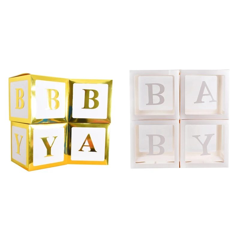 

4Pcs 12in Square Transparent Boxes Party Decor Balloon Packing Boxes