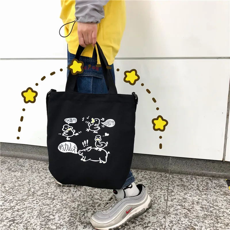 Весенние новые продукты корейский стиль холщовый рюкзак мультфильм животных печатных одно плечо крест-тело двойного назначения Рюкзак