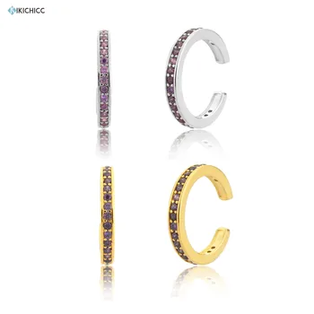 

Kikichicc 925 Sterling Silver Gold Purple Ear Cuff Piercing No Clips Women Rock Punk European Fashion Jewelry 2020 Wedding