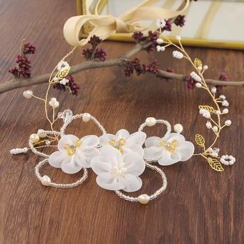 

TRiXY H62 Elegant Bridal Hair Accessory Wedding Headband Bridal Flower Headdress Pageant Crown Flower Tiara wedding hair jewelry