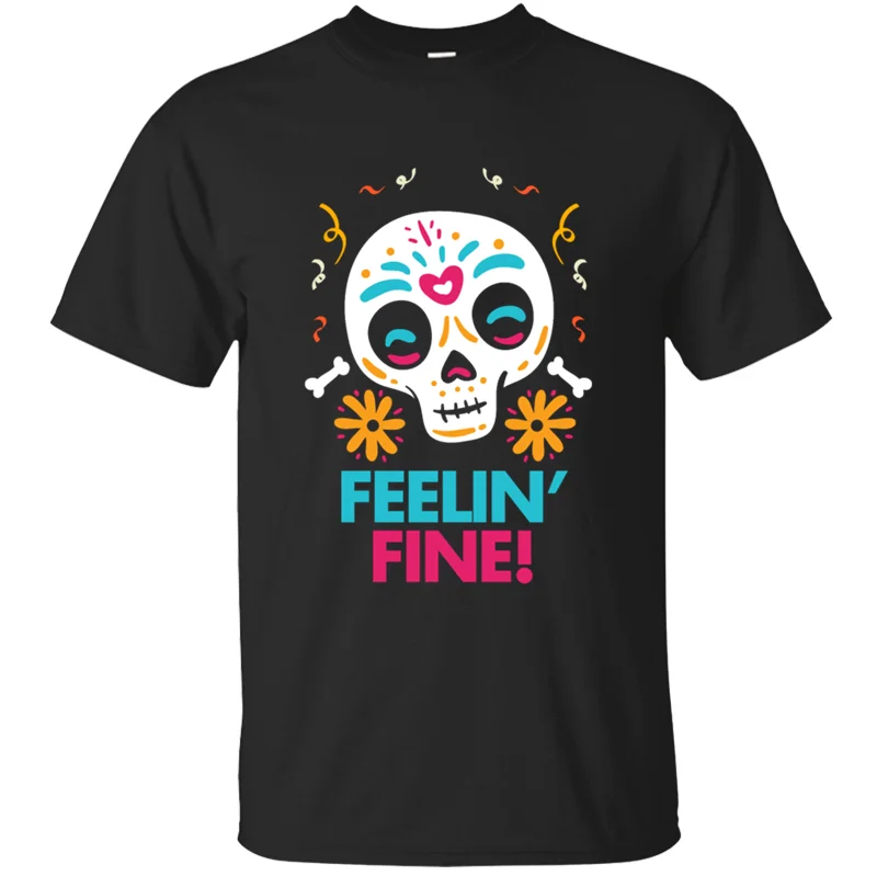 Удобная мужская футболка Calavera Feelin Новинка Мужская футболка с круглым вырезом уличная одежда размера плюс 3xl 4xl 5xl короткий рукав