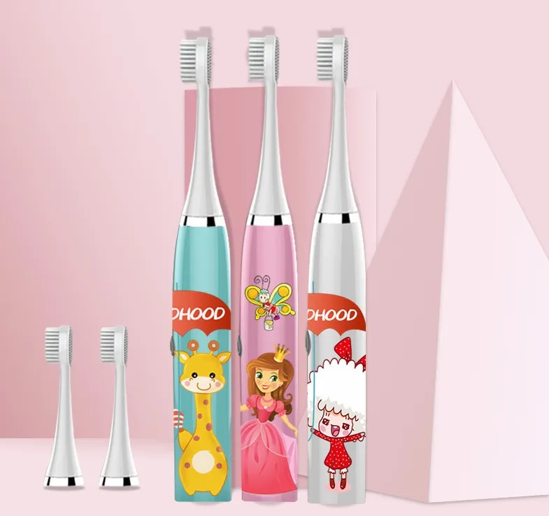 Professional Electric Toothbrush Cartoon Pattern Waterproof Tooth Brush Oral Cleaning for Kids battery powered |