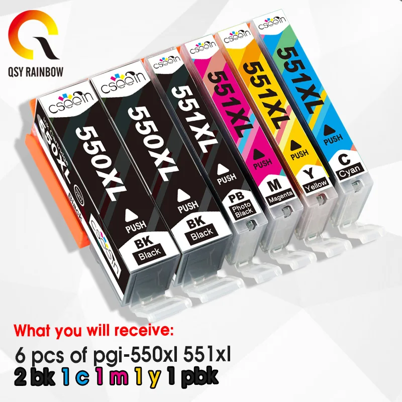 Ink Cartridge PGI550 CLI551 for Canon 10 XL Pixma iP7250 MG5450 MG5550 MG5650 MG5655 MG6350 MG6450 MX925 Printer Supplies