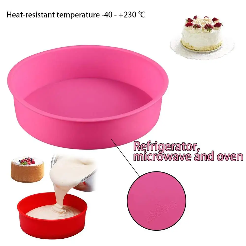 10/17/20CM stampo per torta in Silicone stampi per cioccolato rotondi  piatti da forno pasticceria Bakeware dessert stampi per Mousse strumenti  per teglia