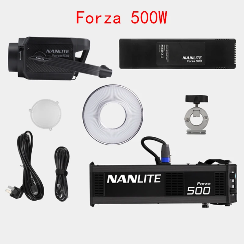 Forza 500W NANLITE Forza 60 Вт 300 Вт 500 Вт 5600 к светильник для фотосъемки портативный наружный светодиодный светильник моно светильник COB светильник с креплением Bowens - Цвет: Forza 500W