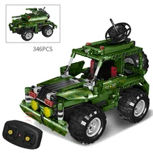 346Pcs 2.4G DIY Assembly RC Transformable Command Vehicle Building Block Kit with Two Kinds of Model
