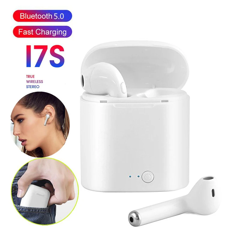 Беспроводные мини наушники Bluetooth спортивные I7S Tws стереонаушники со встроенным